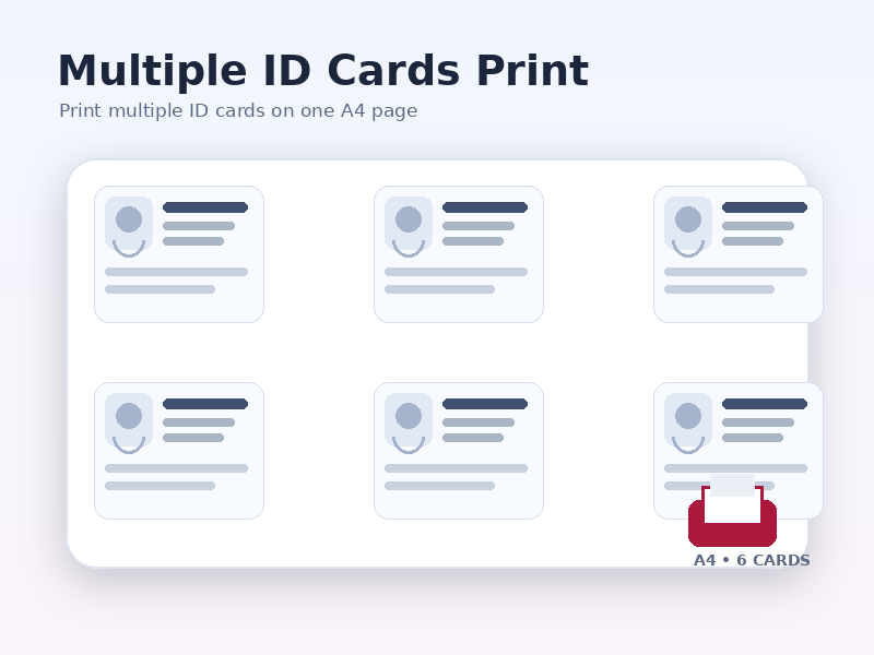 Multiple ID Cards Print